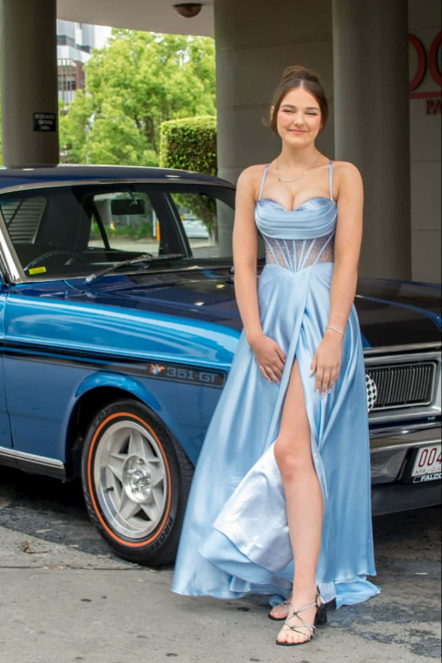 Wine Red Beaded Corset A-line Prom Dress