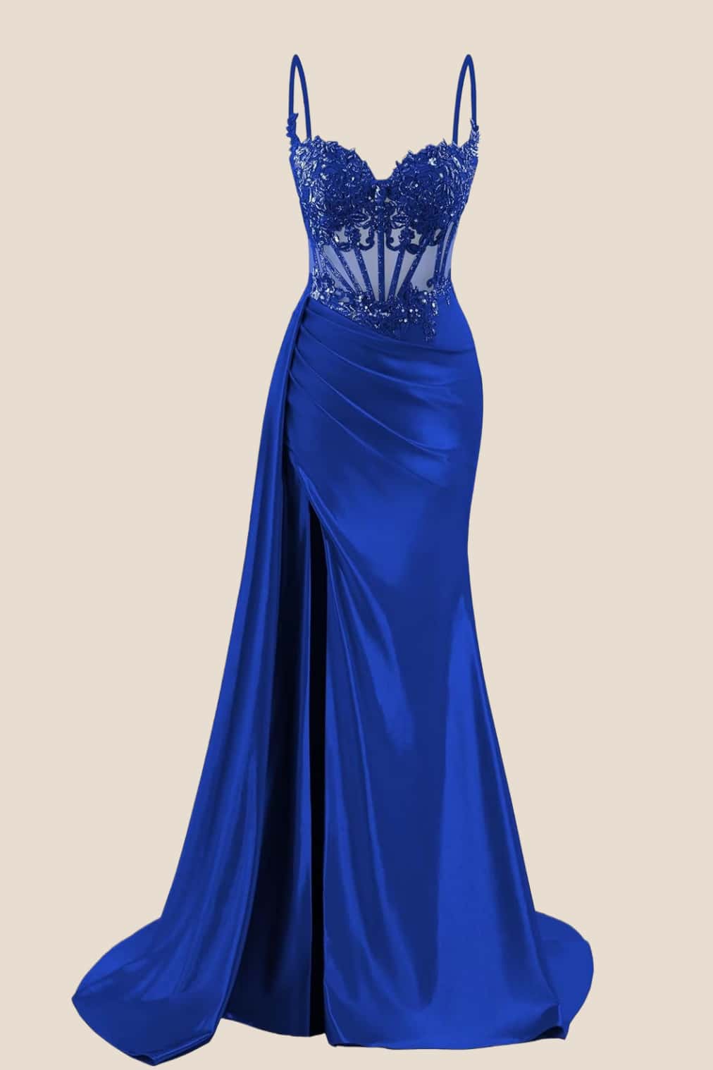 Navy Blue Corset Ruched Satin Prom Dress Ohmollydress Navy Blue Corset Ruched Satin Prom Dress Ohmollydress