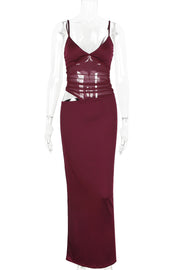 Navy Blue Sheer Cutout Fitted Dress