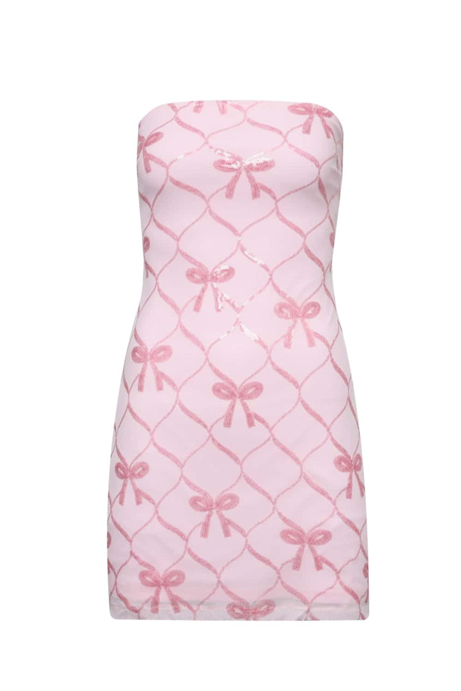 Strapless Pink Tight Short Dress with Lace-up Back