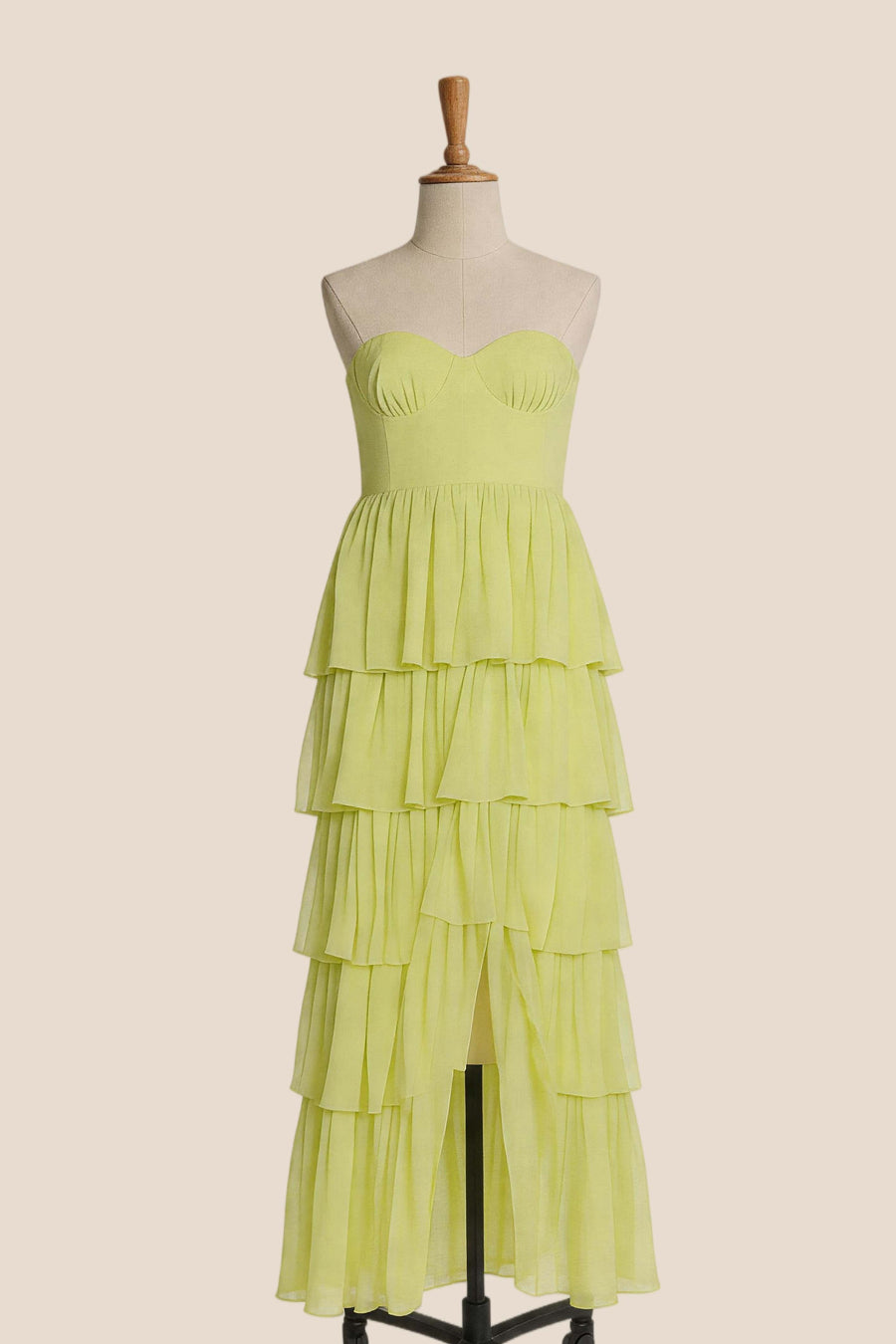 Light Blue Chiffon Sweetheart Ruffle Long Dress