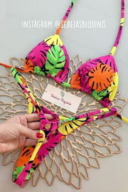 Red Halter Tie Two-piece Bikini Set