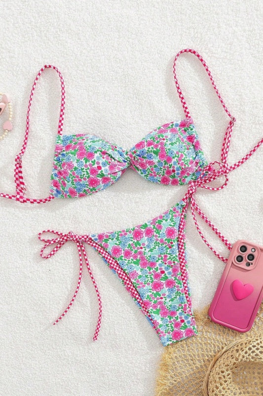 Floral Print Twist Two-Piece Bikini Set