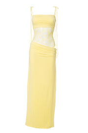 Straps Brown Sheer Tight Long Dress