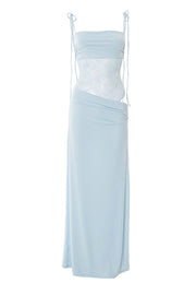 Straps Brown Sheer Tight Long Dress