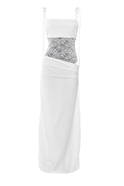 Straps Brown Sheer Tight Long Dress