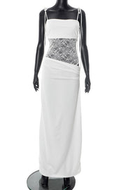 Straps Brown Sheer Tight Long Dress