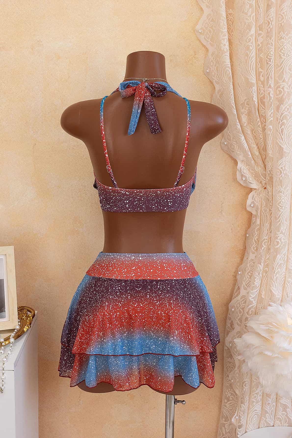 Snowflake Dots Halter Two-Piece Bikini Set