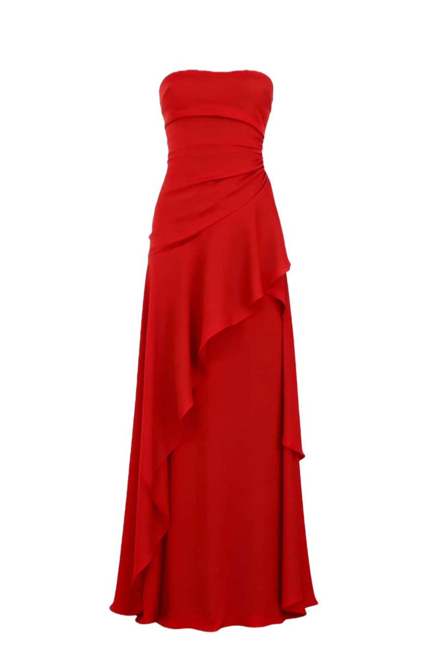 Sky Blue Strapless Ruched Slit Dress Ohmollydress Sky Blue Strapless Ruched Slit Dress Ohmollydress