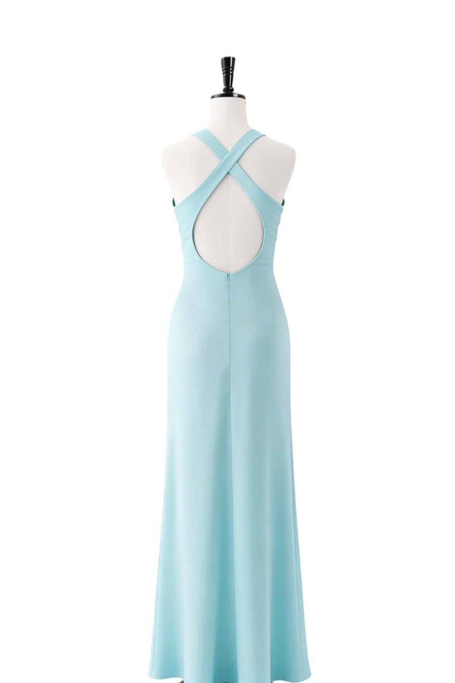 V Neck Blue Chiffon Long Maxi Dress