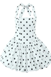 Halter Black A-line Short Bubble Dress