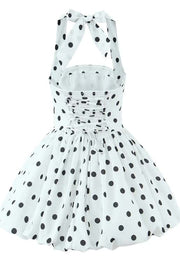 Halter Black A-line Short Bubble Dress
