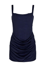 Brown Square Neck Ruched Tight Short Dress