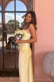 Off-white Satin Twist Fitted Slit Dress