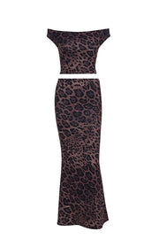 Two Piece Leopard Print Mermaid Dress