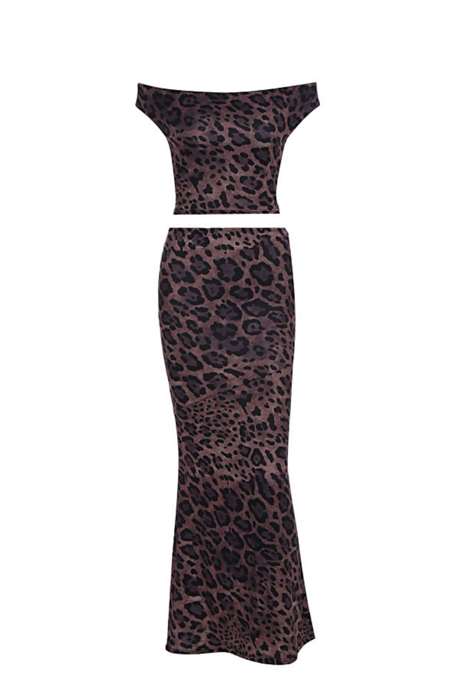 Two Piece Leopard Print Mermaid Dress