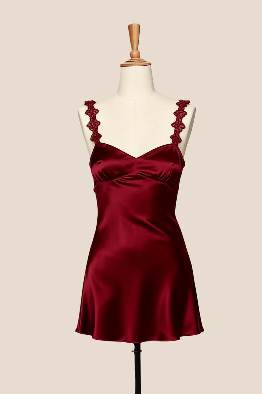 wine red dress short Wine Red Straps Satin Short Party Dress – Ohmollydress