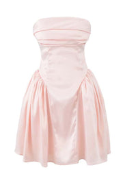 Cowl Neck Pink A-line Short Dress