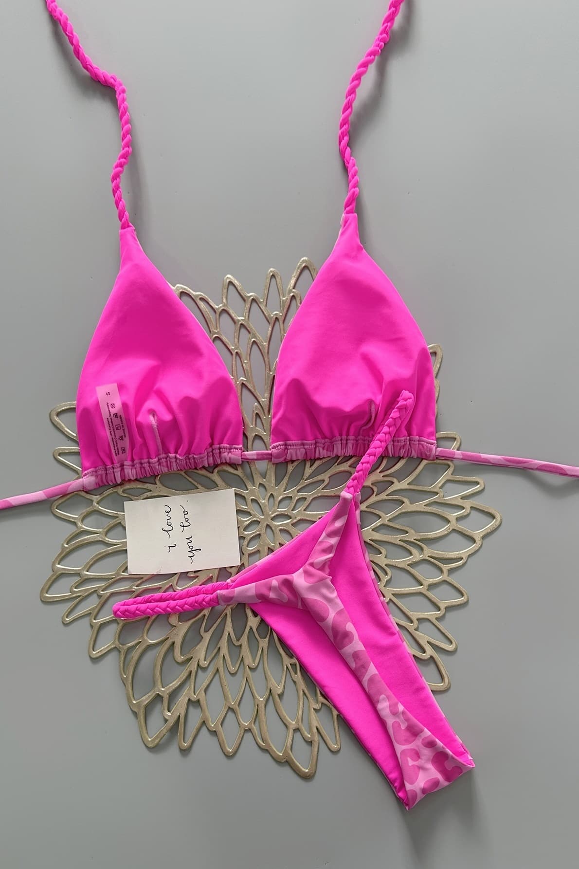 Hot Pink Print Two-Piece Bikini