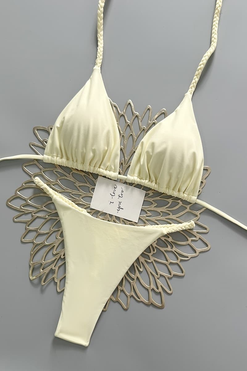 Yellow Backless Two-Piece Bikini