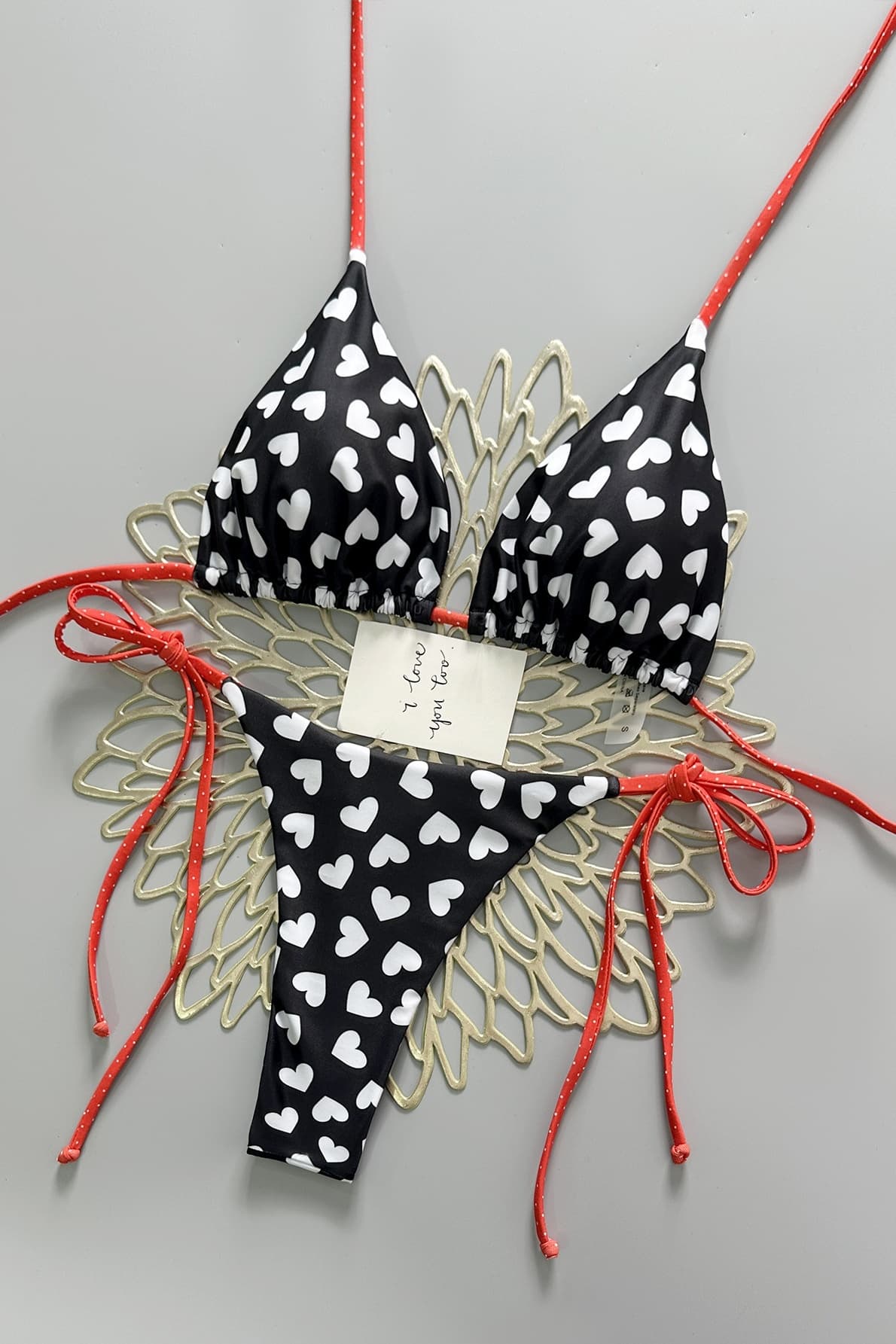 Heart Print Two-Piece Bikini