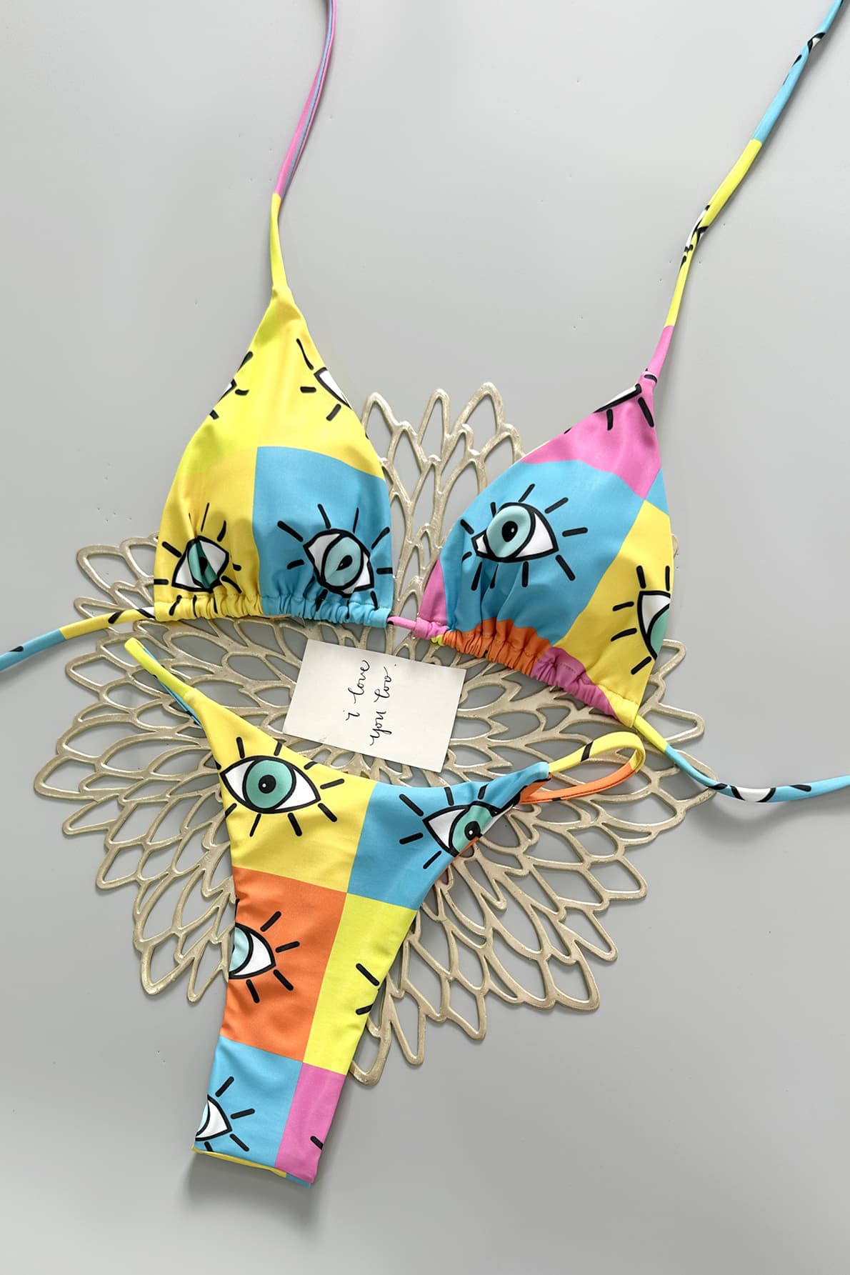 Colorful Halter Two-Piece Bikini Set