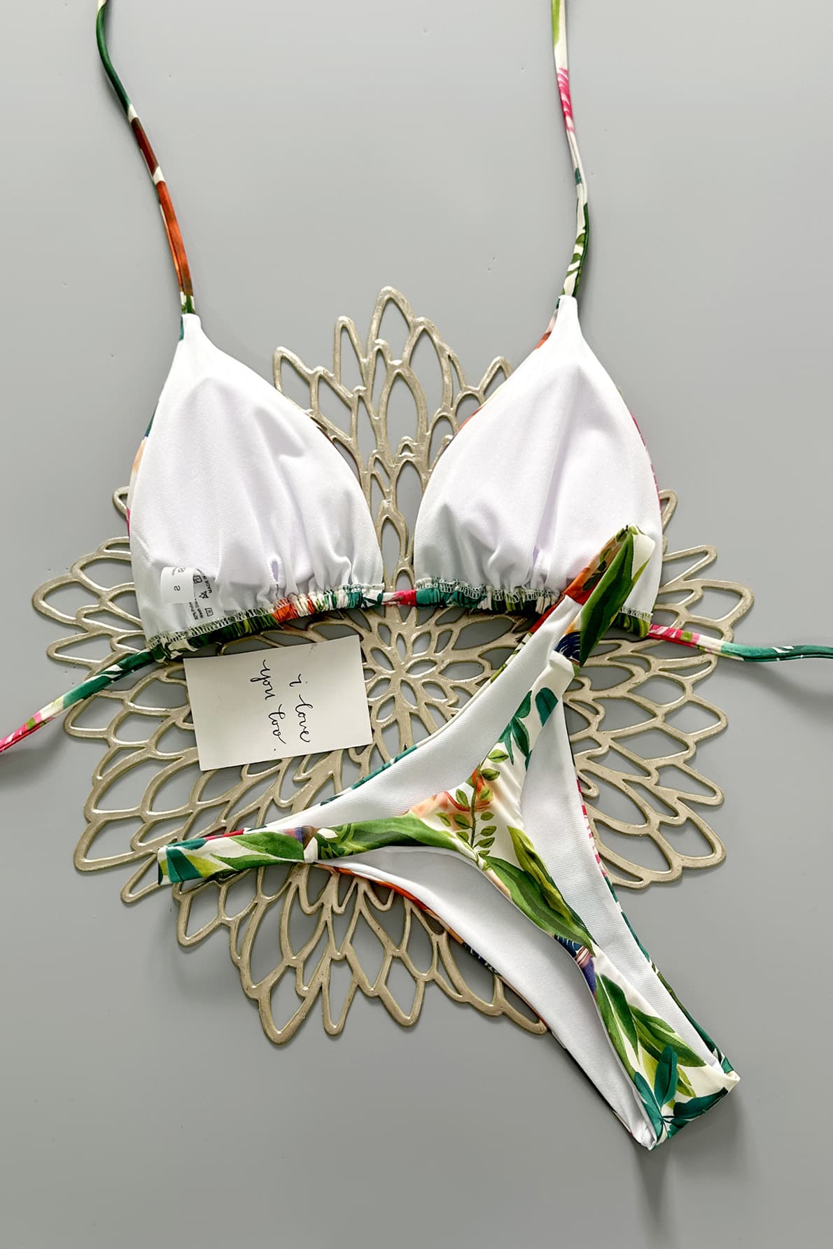 Colorful Print Halter Two-Piece Bikini Set