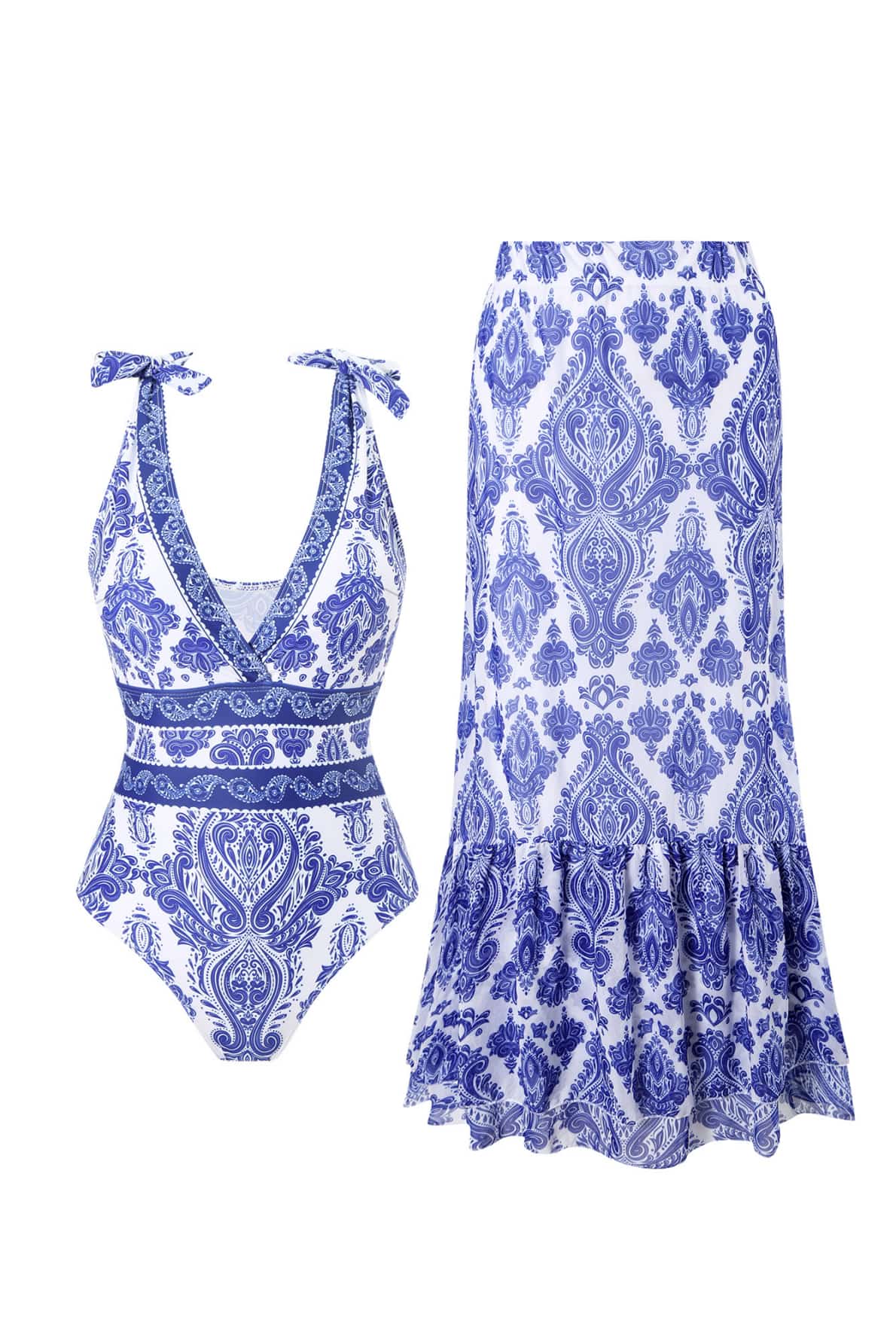 Floral Print Two-piece Swimsuit Set