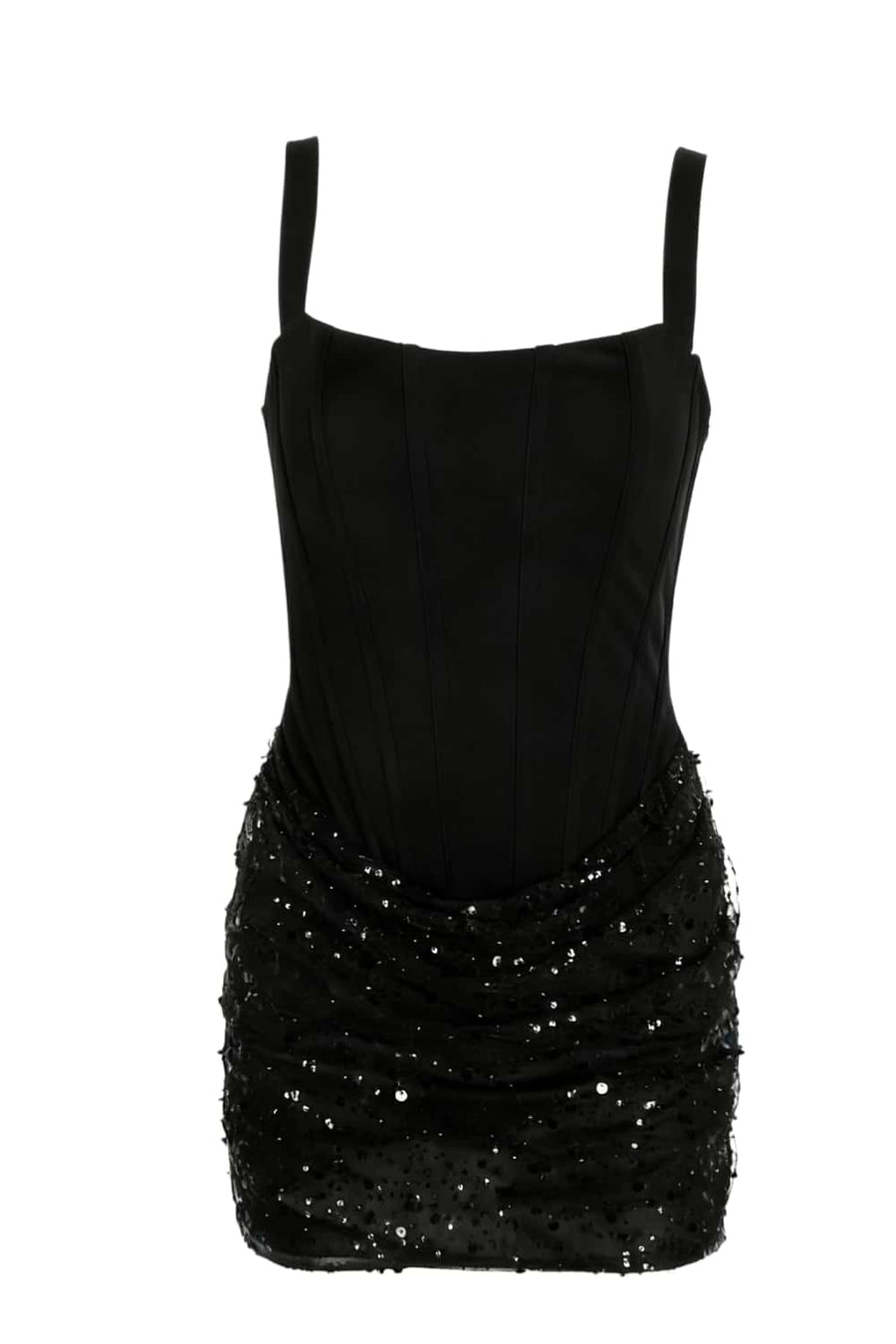 Red Sequin Ruched Tight Mini Dress