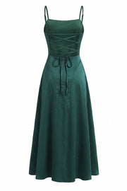 Cowl Neck Wine Red Straps Satin Long Party Dress