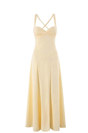 Twist Bust Wine Red A-line Long Dress