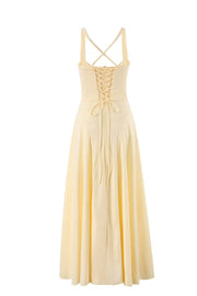 Twist Bust Wine Red A-line Long Dress
