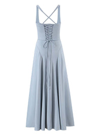 Twist Bust Wine Red A-line Long Dress