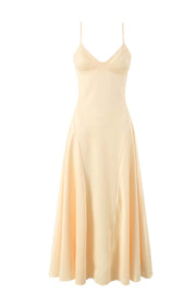 Straps Grape Satin A-line Long Dress