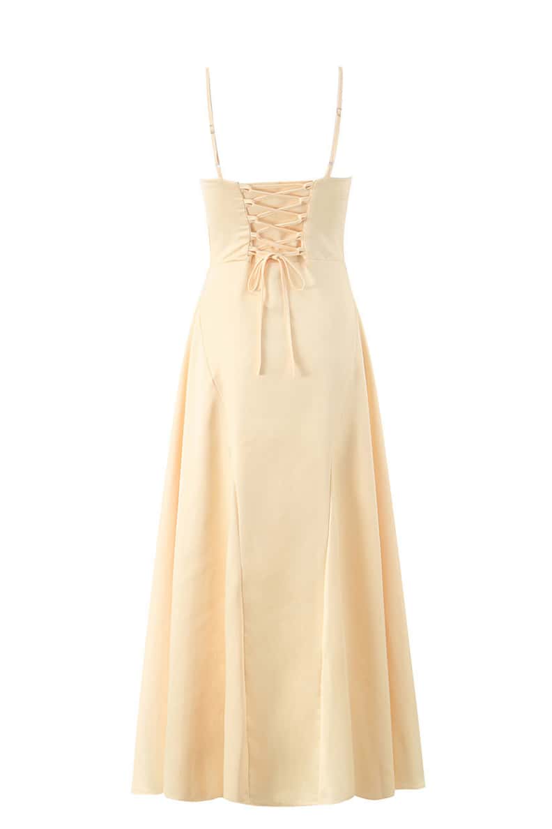 Straps Grape Satin A-line Long Dress