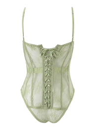 Sage Green Lace Corset Bodysuit