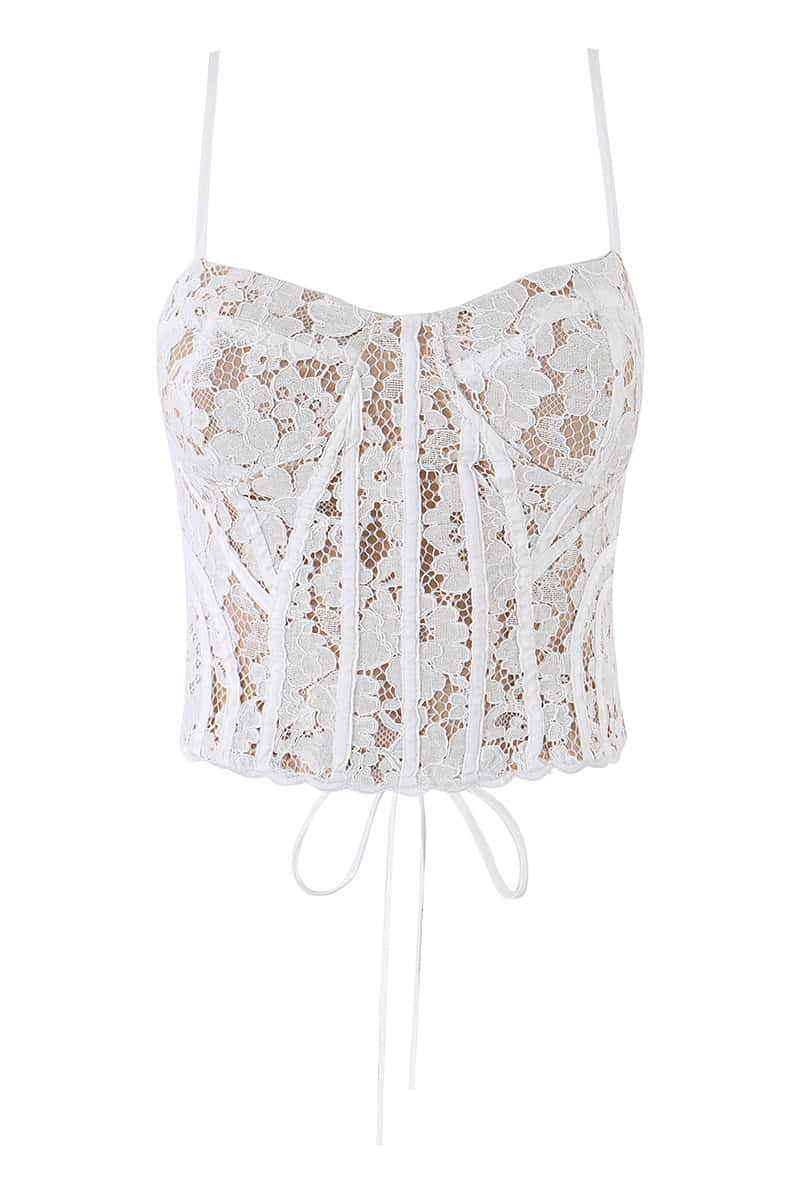 Straps White Lace Corset
