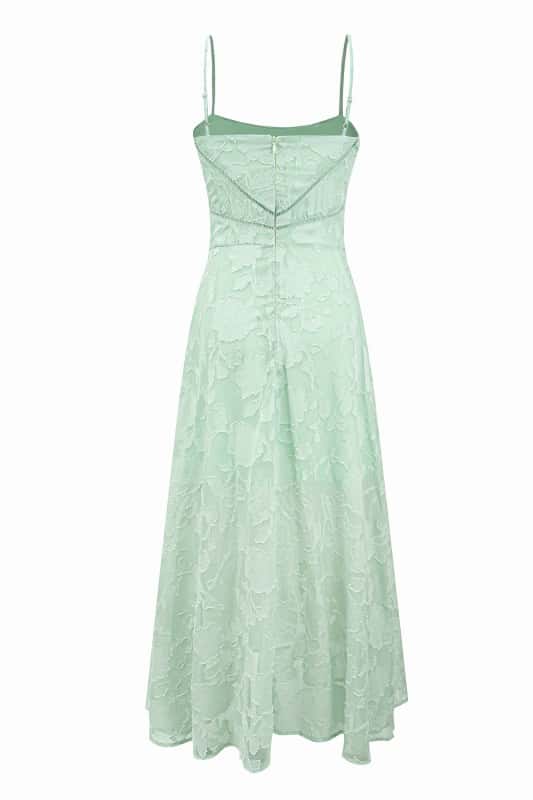 Straps Green Lace Long Holiday Dress