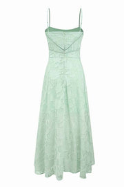 Straps Green Lace Long Holiday Dress