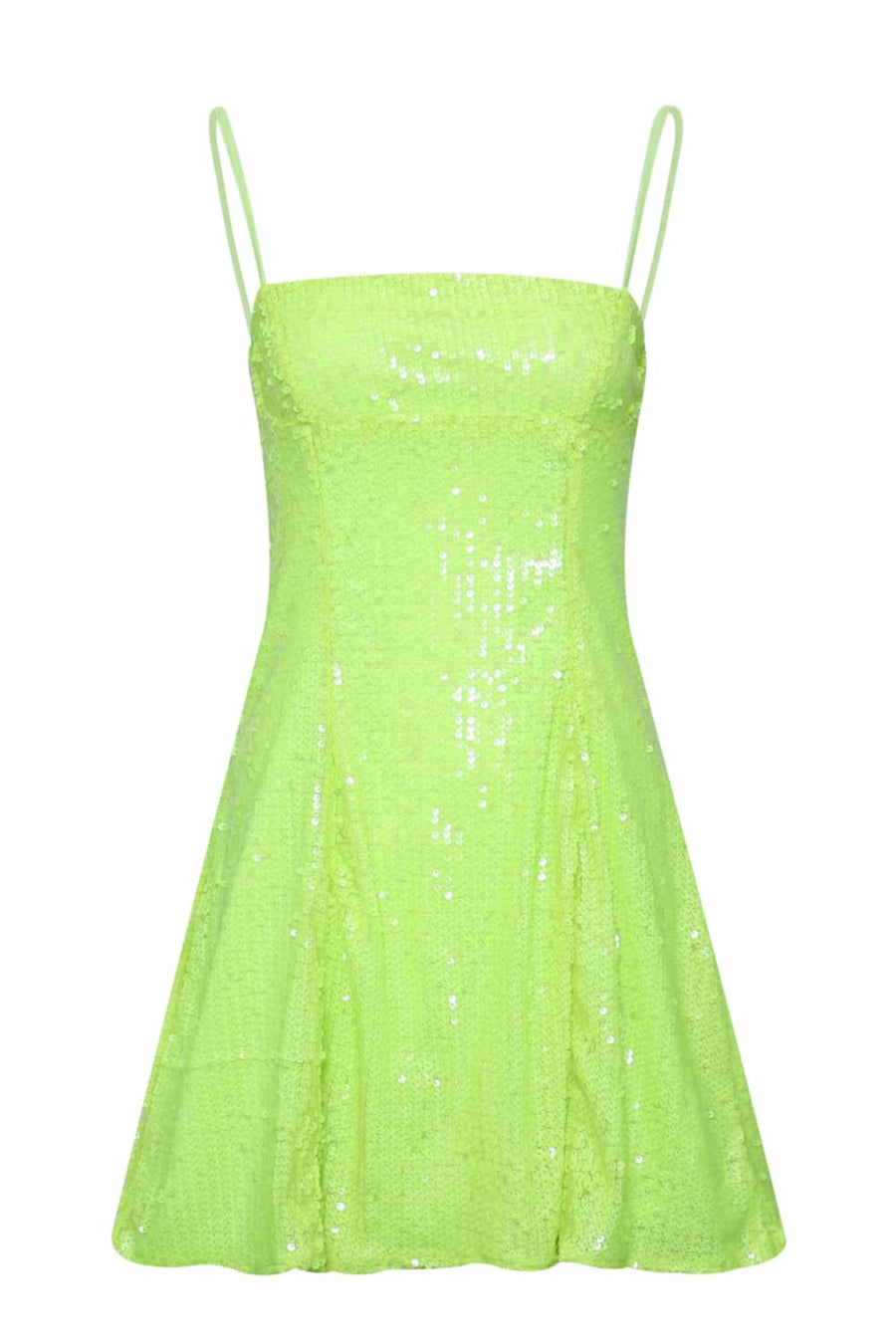 Pink Sequin Straps A-line Short Dress