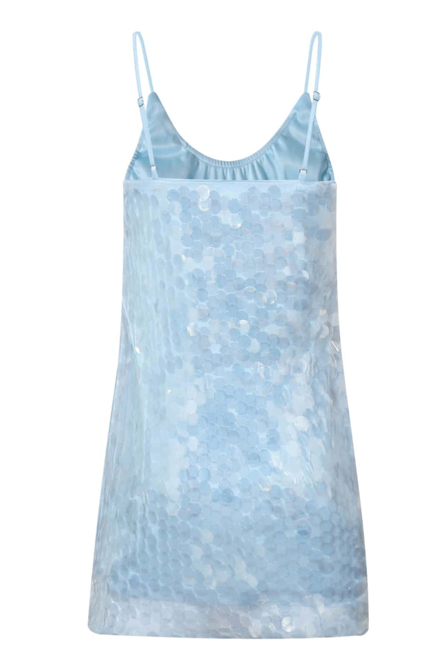 Scoop Blue Sequin Fitted Short Dress