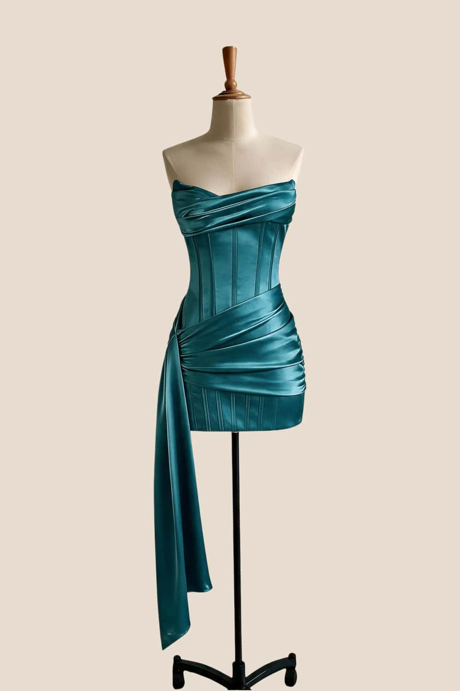 Light Blue Corset Tight Dress with Train