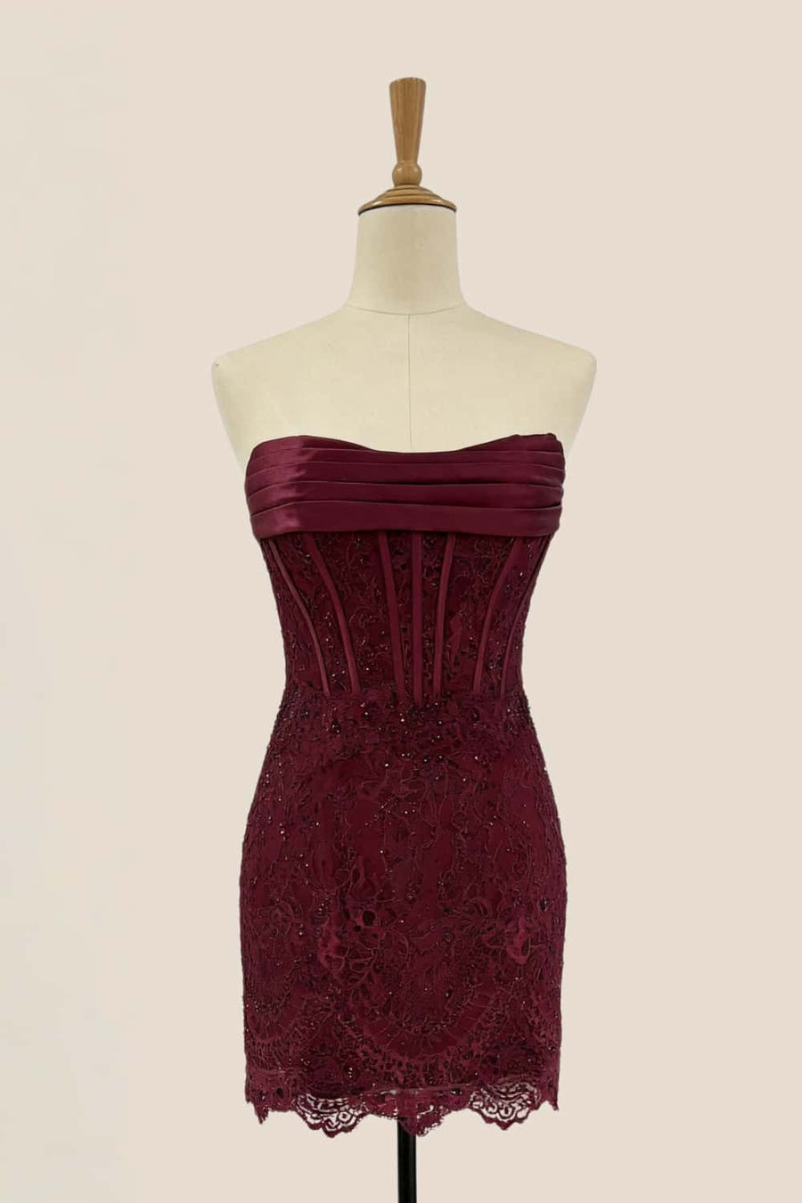 Cowl Neck Green Lace Tight Homecoming Dress