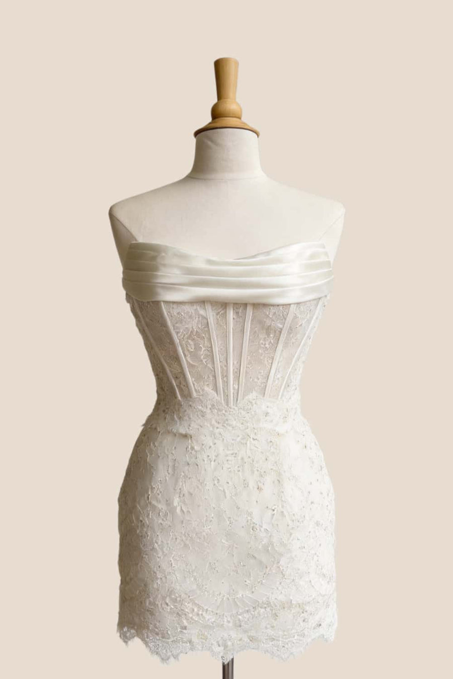 Cowl Neck Green Lace Tight Homecoming Dress