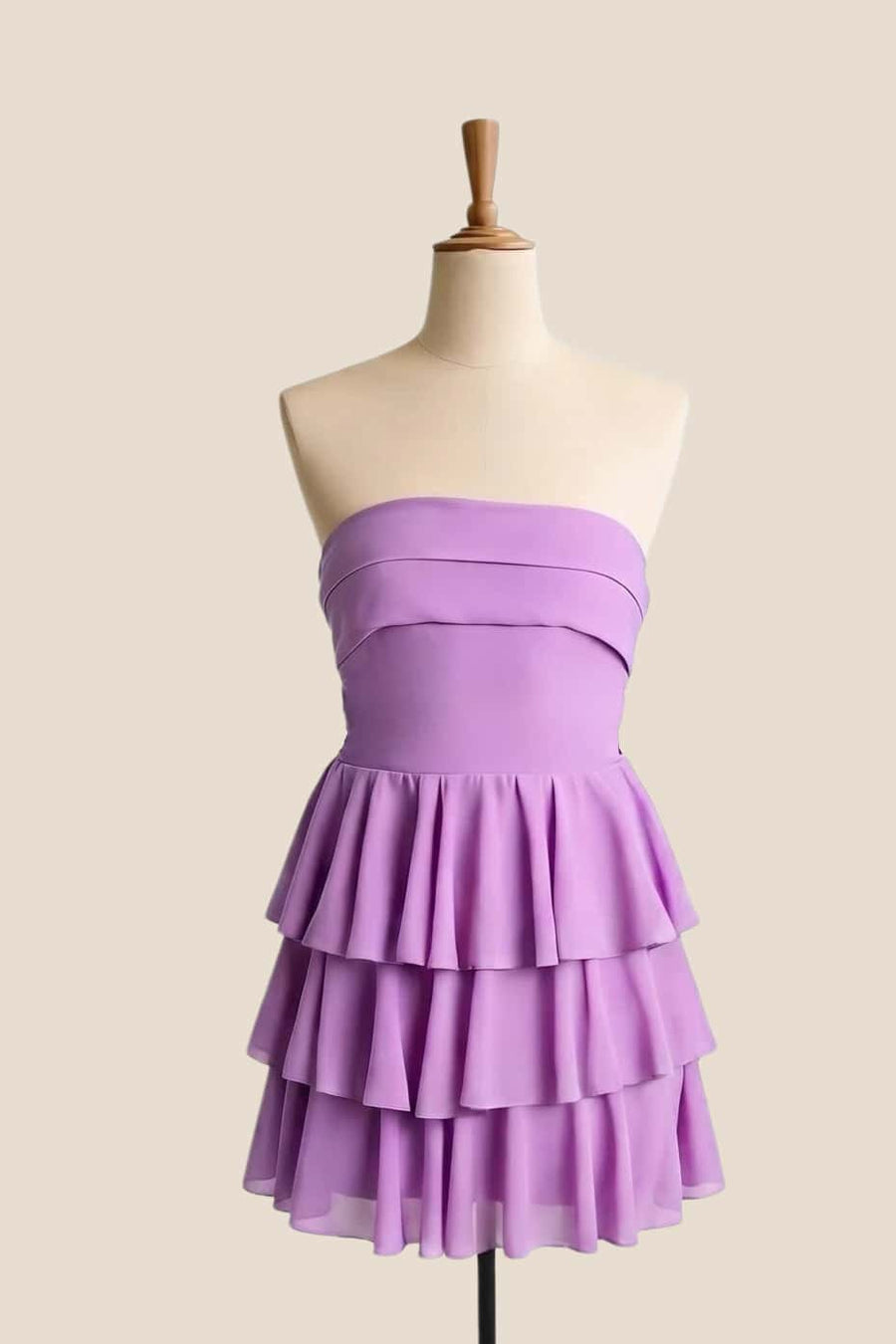 Navy Blue Chiffon Tiered Short Dress