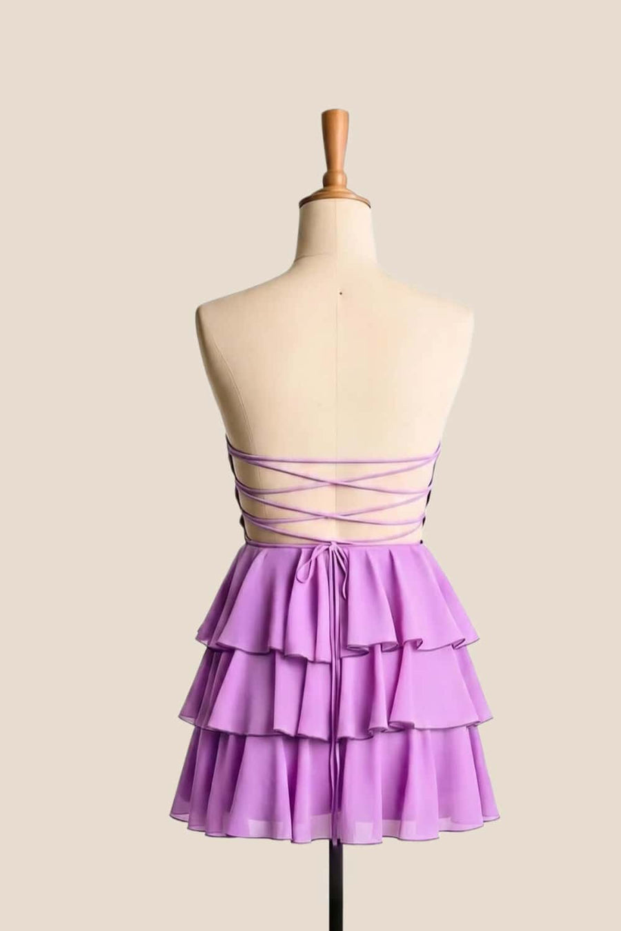 Navy Blue Chiffon Tiered Short Dress