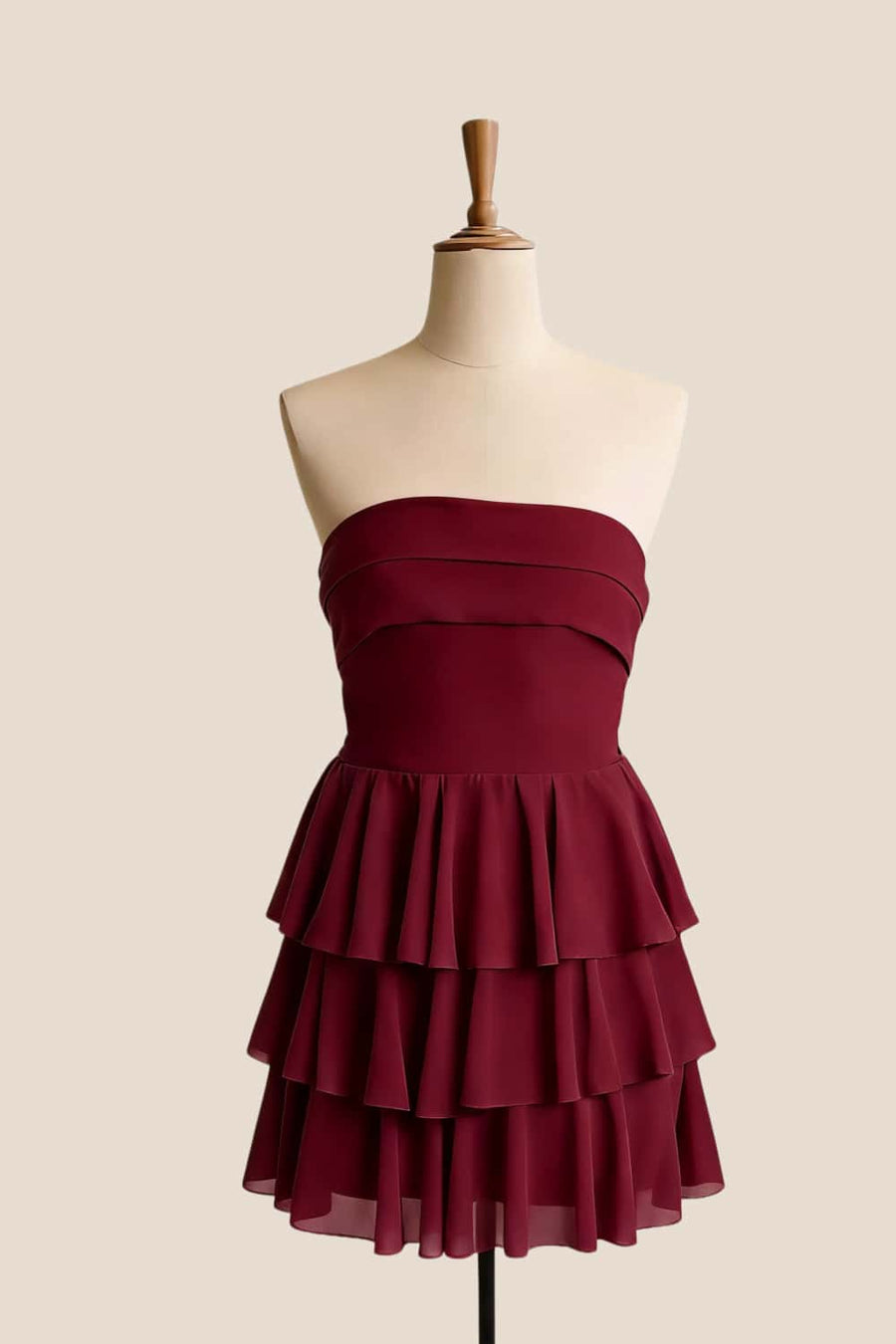 Navy Blue Chiffon Tiered Short Dress