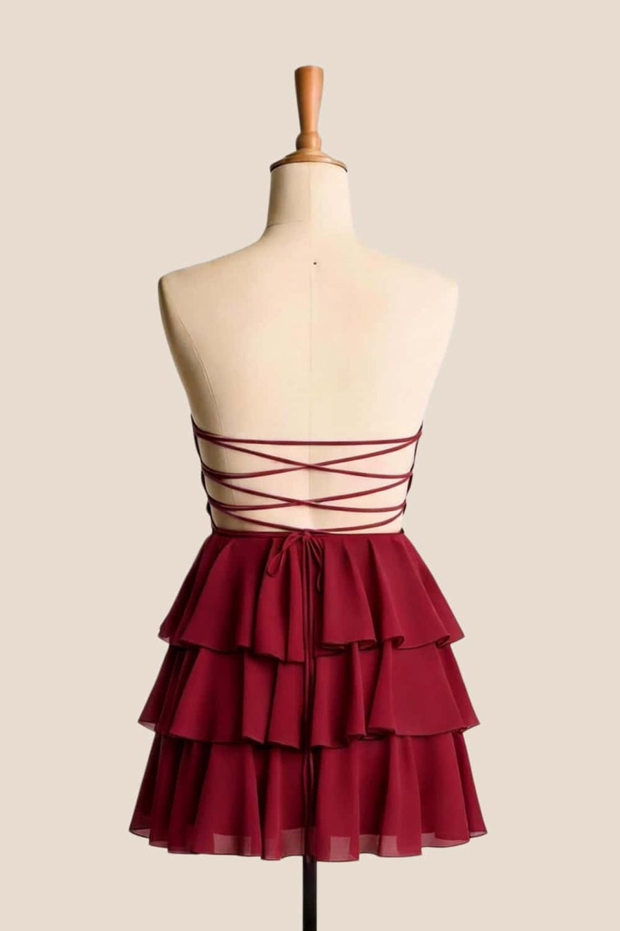 Navy Blue Chiffon Tiered Short Dress