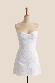 Burgundy Lace A-line Short Homecoming Dress
