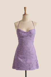 Burgundy Lace A-line Short Homecoming Dress